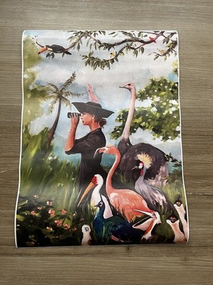 The Birdwatcher Art Print Canvas Whimsical Bird Lisa Finch- 12 x 16.5 Inch