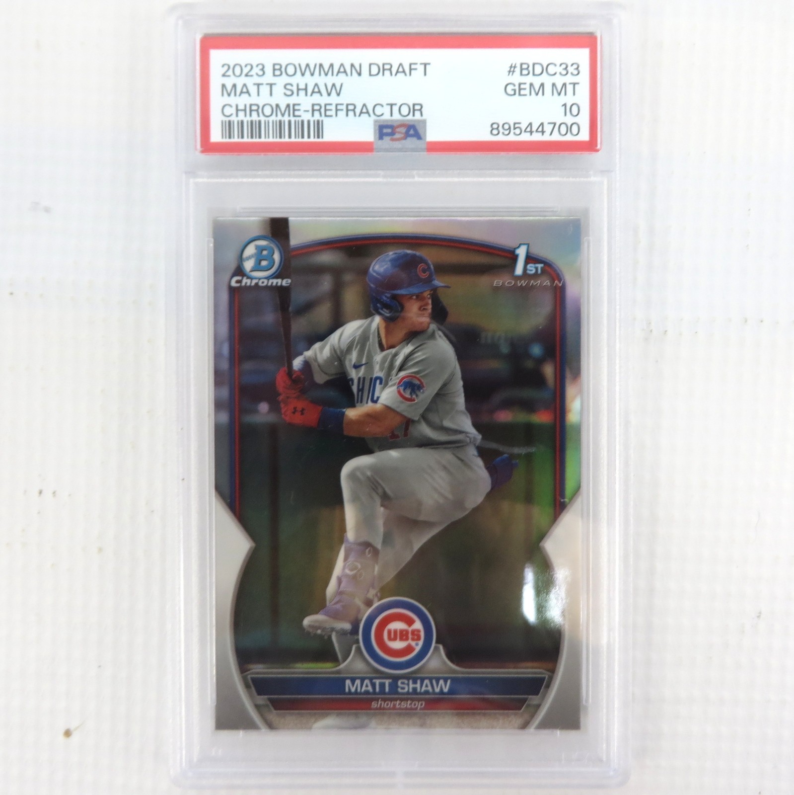 MATT SHAW 2023 Bowman Chrome Draft Refractor PROSPECT #BDC-33 PSA 10 GEM MINT