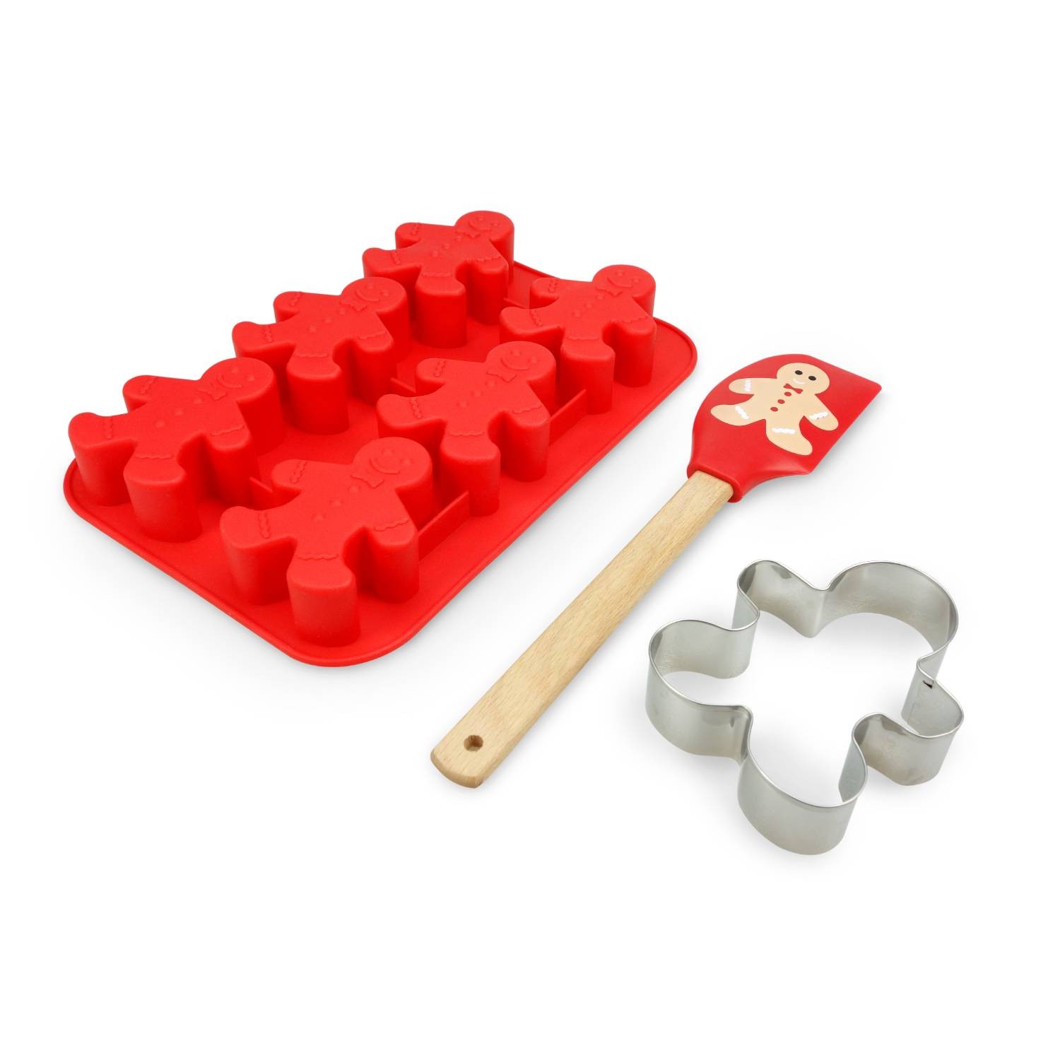 Kids Gingerbread Man Baking Set with Real Bakeware for Handstand Kitchen Fun