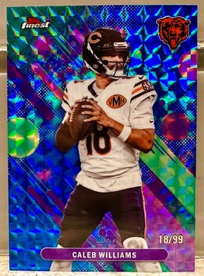 JERSEY NUMBER MATCH! 2025 Topps Finest Caleb Williams Blue Geo 18/99! BEARS!