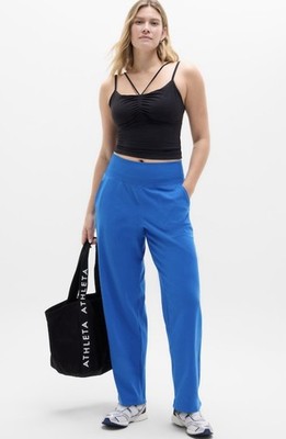 Athleta S SMALL Venice Straight Leg Pant, Breaker Blue Pull-on Pants Active NEW