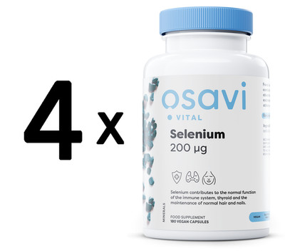 4 x Osavi Selenium, 200mcg - 180 vcaps (76,32 EUR/kg)