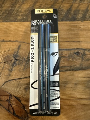 #ad 2 Pack L#x27;Oreal Paris Infallible Pro Last Eyeliner Pencil 931 Black Waterproof $14.99