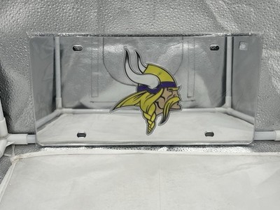 Minnesota Vikings NFL Silver Reflective Lasercut License Plate Wincraft