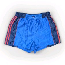 Adidas Glanz Nylon Shorts D6 Blue Sprinter Vintage Football Sports Running Gym
