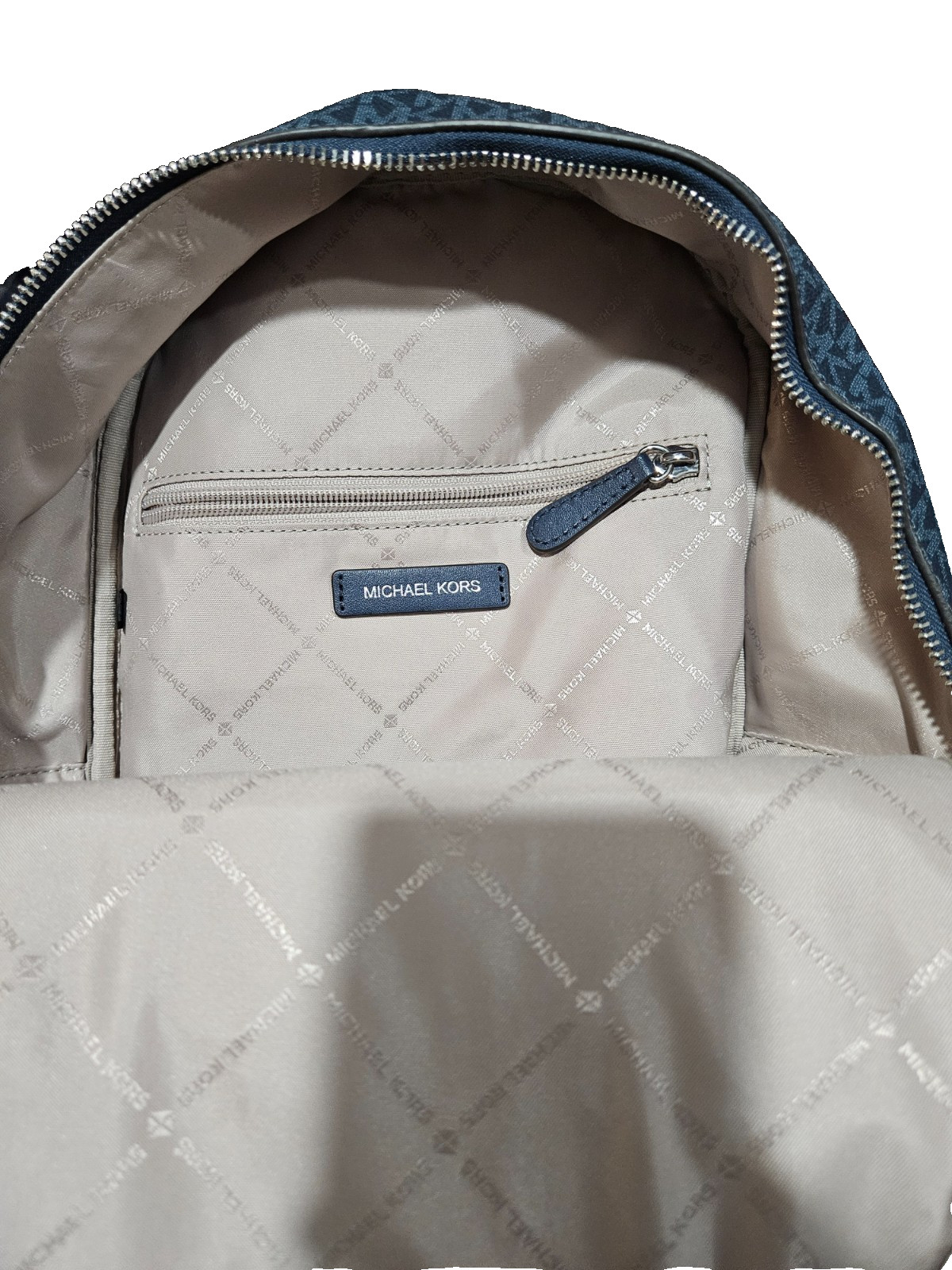 Michael Kors Cooper Backpack Men's Admiral Navy Blue Signature Logo Utility Bag image 3