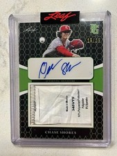 CHASE SHORES LSU 2021 Leaf Metal Perfect Game *Game Used* TAG PATCH Auto # 19/19