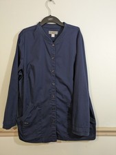 Koi Button Up Long Sleeves Navy Blue Scrub Top Women Size 3X Style 438