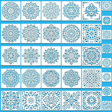 Mandala Painting Craft Stencils Reusable Templates 6 X 6 in and 3.5 X 3.5 In, fo