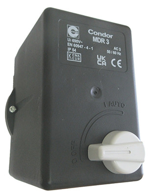 Druckschalter Condor MDR 3  für Kompressor  400V, 6,3 A,  8-11 bar,  3x1/4 1x3/8