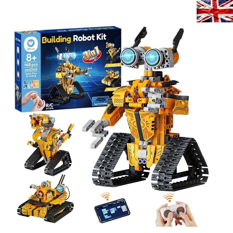 Educational 3-in-1 Robot Kit with Remote Control - 468 Pieces for Young Builders