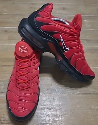 NIKE AIR MAX PLUS TN MEN'S Size 12 SHOES UNIVERSITY RED & BLACK  852630-603