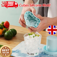 Silicone Ice Cube Mold Round Mini Ice Maker Bucket Tray DIY Barware Space Saving