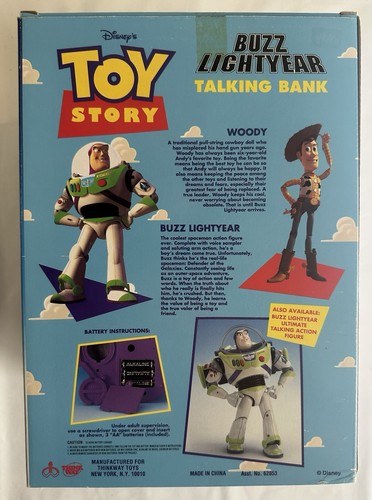 1995 Toy Story Buzz Lightyear Electronic Talking Bank Thinkway Toys - New In Box - Picture 3 of 6