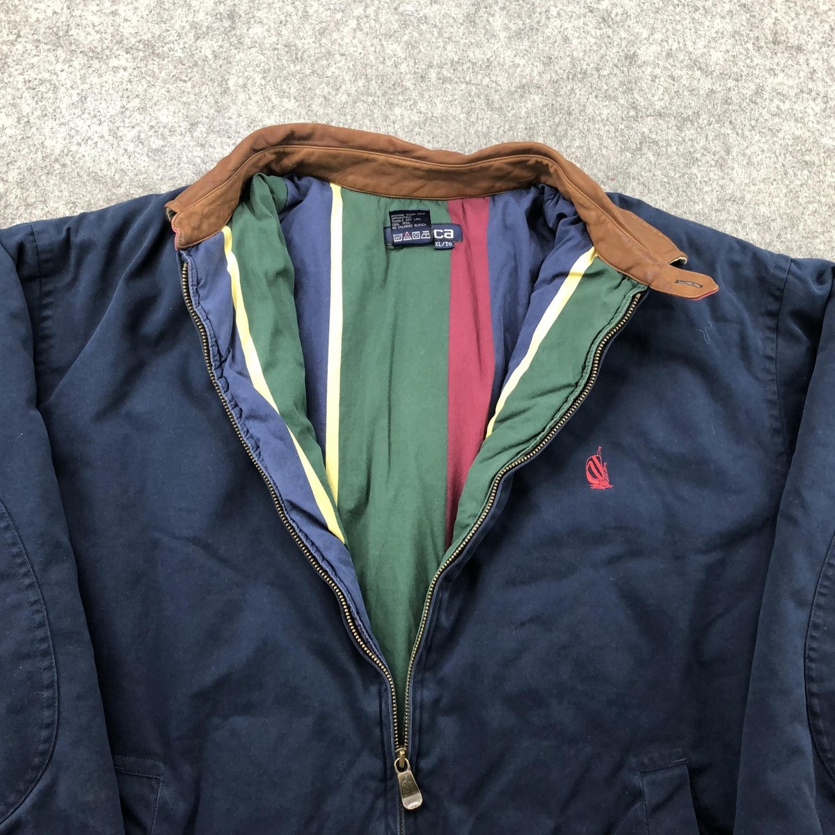 nautica XL/TG ダークカーキ ジャケット Nautica Men's Military Utility Field Jacket Large Full Zip Pockets