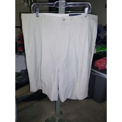 Nat Nast Luxury Originals Golf Shorts Beige Khaki 100% Silk Mens 38