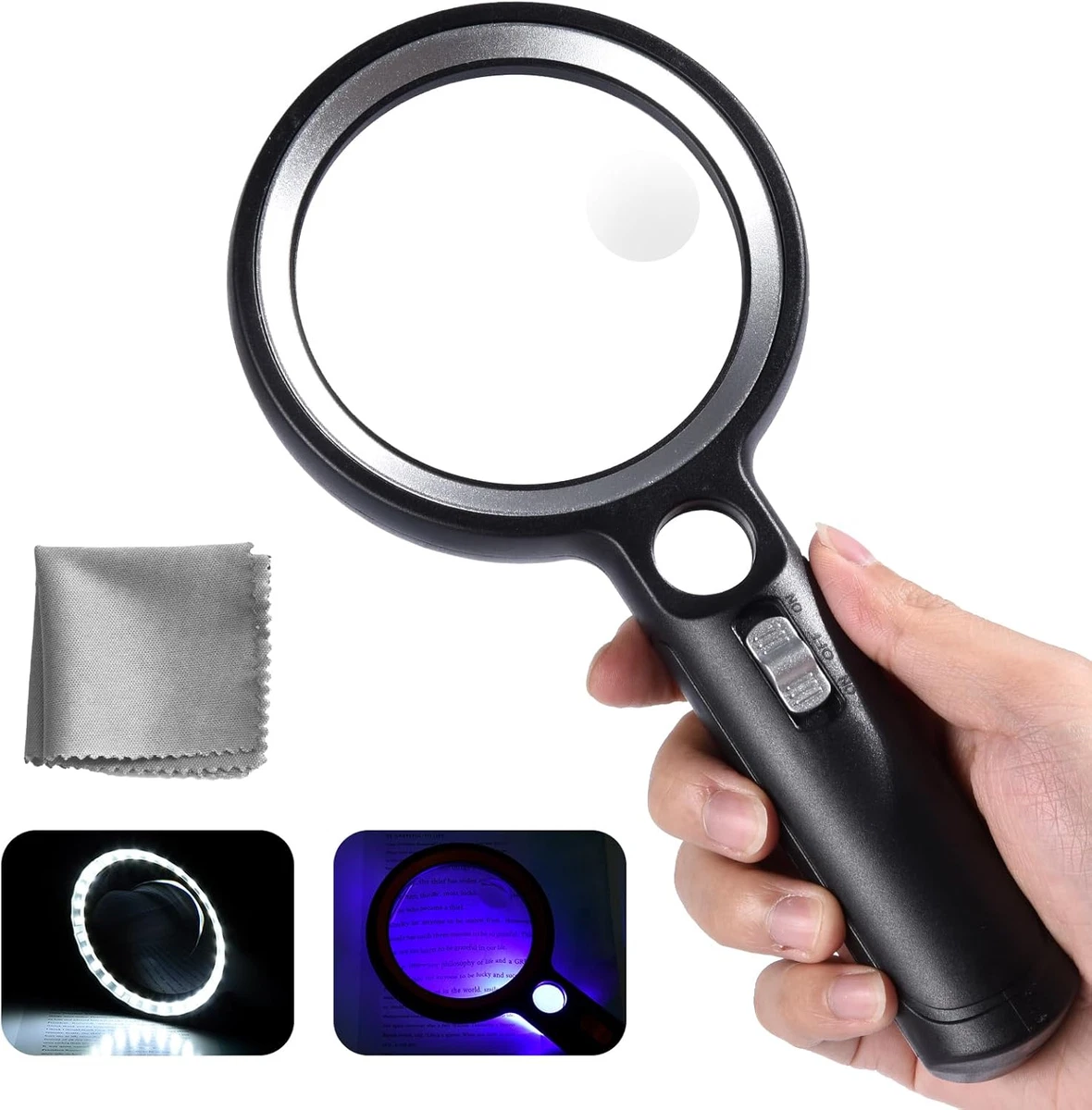 APEXEL Lente Di Ingrandimento 120x Per Gioielli – Con LED E Luce UV, Per Smartphone, Per Diamanti, Monete E Identificazione