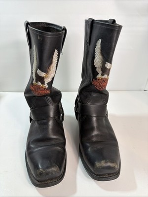 Mens 9.5 Harley Davidson Darren Embroidered Eagle Harness Motorcycle Boots