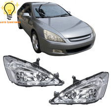 Chrome Housing Headlamp For 2003-2007 Honda Accord Leftright Headlights Halogen