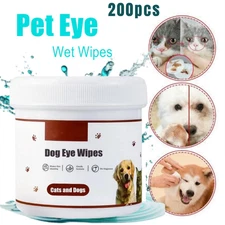 PET Eyes Wipes for Dogs & Cats Gently Remove Tear Stain, Discharge 200 Count