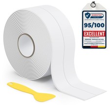 38mm x 3.2m White Self-Adhesive Bath Sealant Strip, Waterproof Sealing Tape C...