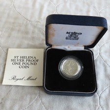 ST HELENA 1984 SOOTY TERN £1 SILVER PROOF - boxed/coa