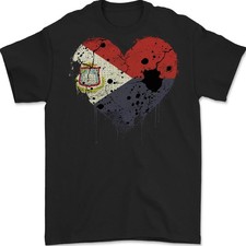 Gildan Love Flag Saint Martin Camiseta Hombre 100% Algodón Jersey Negro