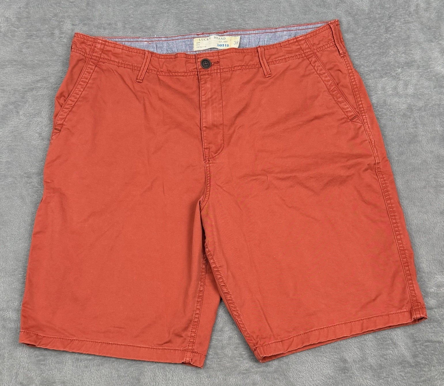 Lucky Brand Shorts Mens 38 Burnt Orange Red Stretch Chino 10