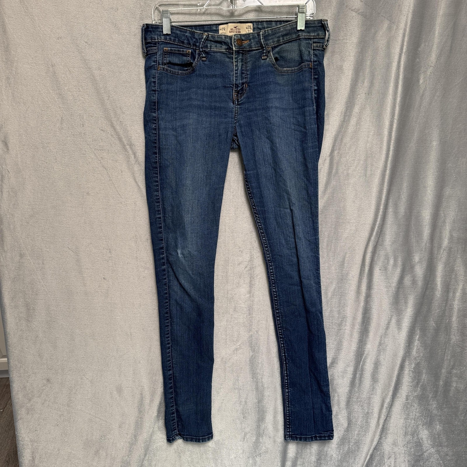 Hollister Super Skinny Jeans Womens 7R 28x31 Blue Stretch Denim Mid Rise