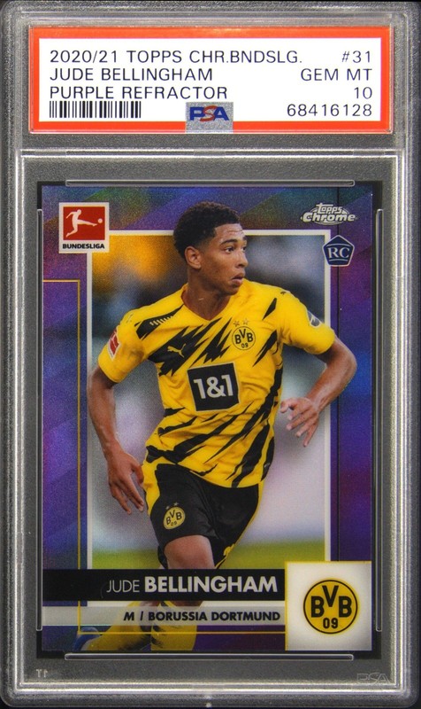 2020 TOPPS CHROME BUNDESLIGA #31 JUDE BELLINGHAM ROOKIE RC 2/299 PSA 10