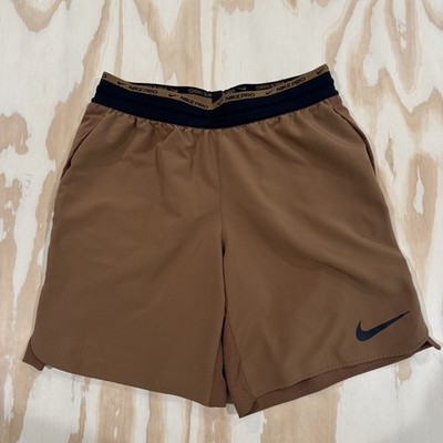 Nike Pro Dri-FIT Flex Rep 8'' Unlined Training Shorts Brown DD1700-270 Mens Small