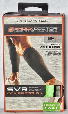 ***Shock Doctor SVR Compression Calf Sleeves (725-SE) Shock Green (Size: XS)**