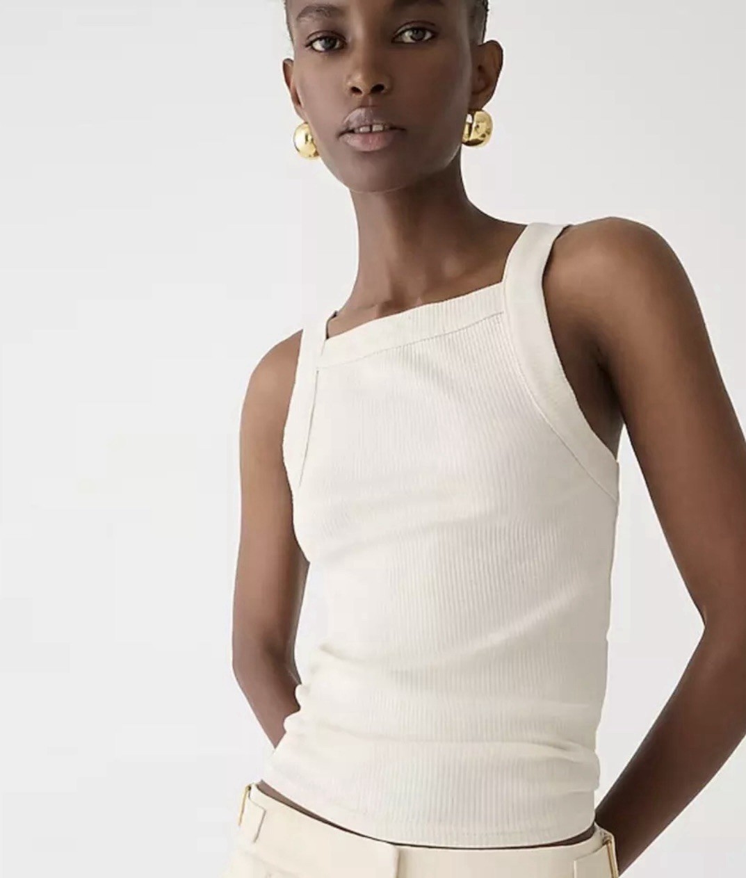 J.Crew / Jcrew / Vintage Rib Wide-strap Tank Top / Natural / XXL / NWT