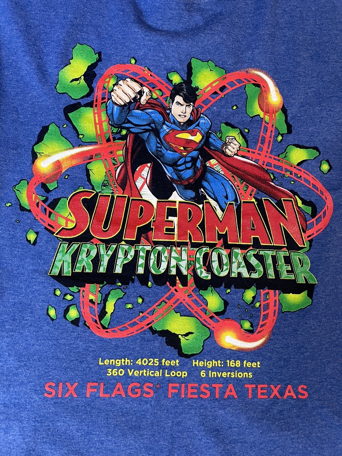 Six Flags Superman  Krypton Rollercoaster Graphic… - image 1