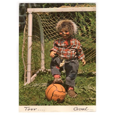 Postcard postcard Mecki hedgehog Switzerland/Toor... Goal...! Mecki plays football 1979
