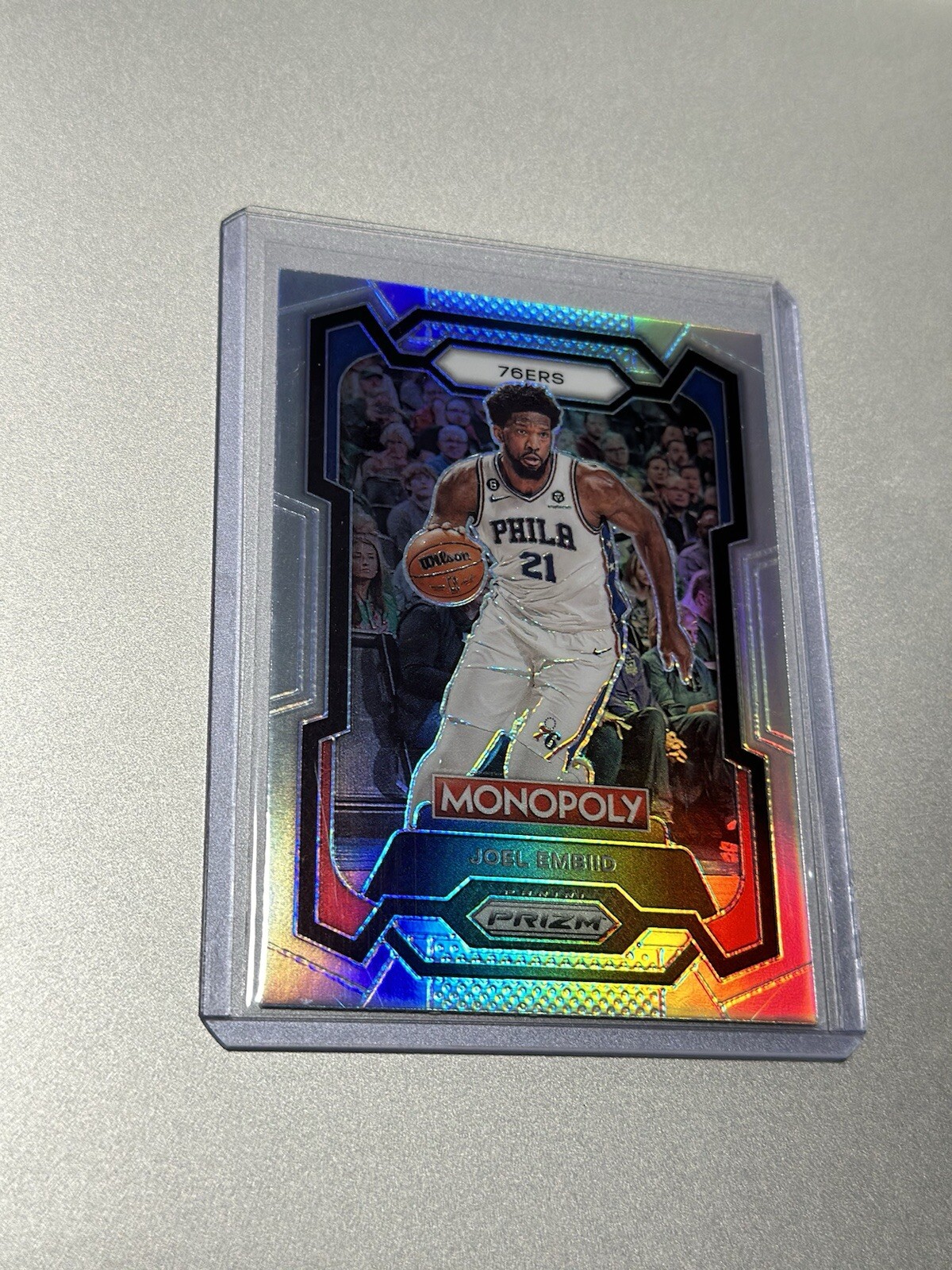 2023-24 NBA Prizm Monopoly Joel Embiid Silver Prizm Holo - No. 69