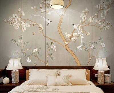 3D Flower Branch Bird ZHUA2430 Wallpaper Wall Murals Removable Self-adhesive Amy