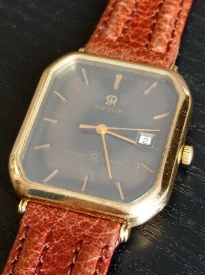 orologio vintage Revue thommen pl. oro carrè ESA FHF Swiss made funzionante  | eBay