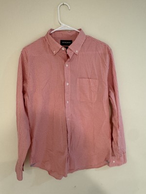 Bonobos Men s Medium Stretch Slim fit Button Down Orange/White Checkered