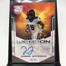 JERMAR JEFFERSON AUTO RC /99 SP 2021 Leaf Ultimate Draft Weapon Silver #UW-JJ2