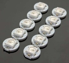 10 x WS2812B RGB LED Pixels on Mini White PCB Individually Addressable 5V DC UK