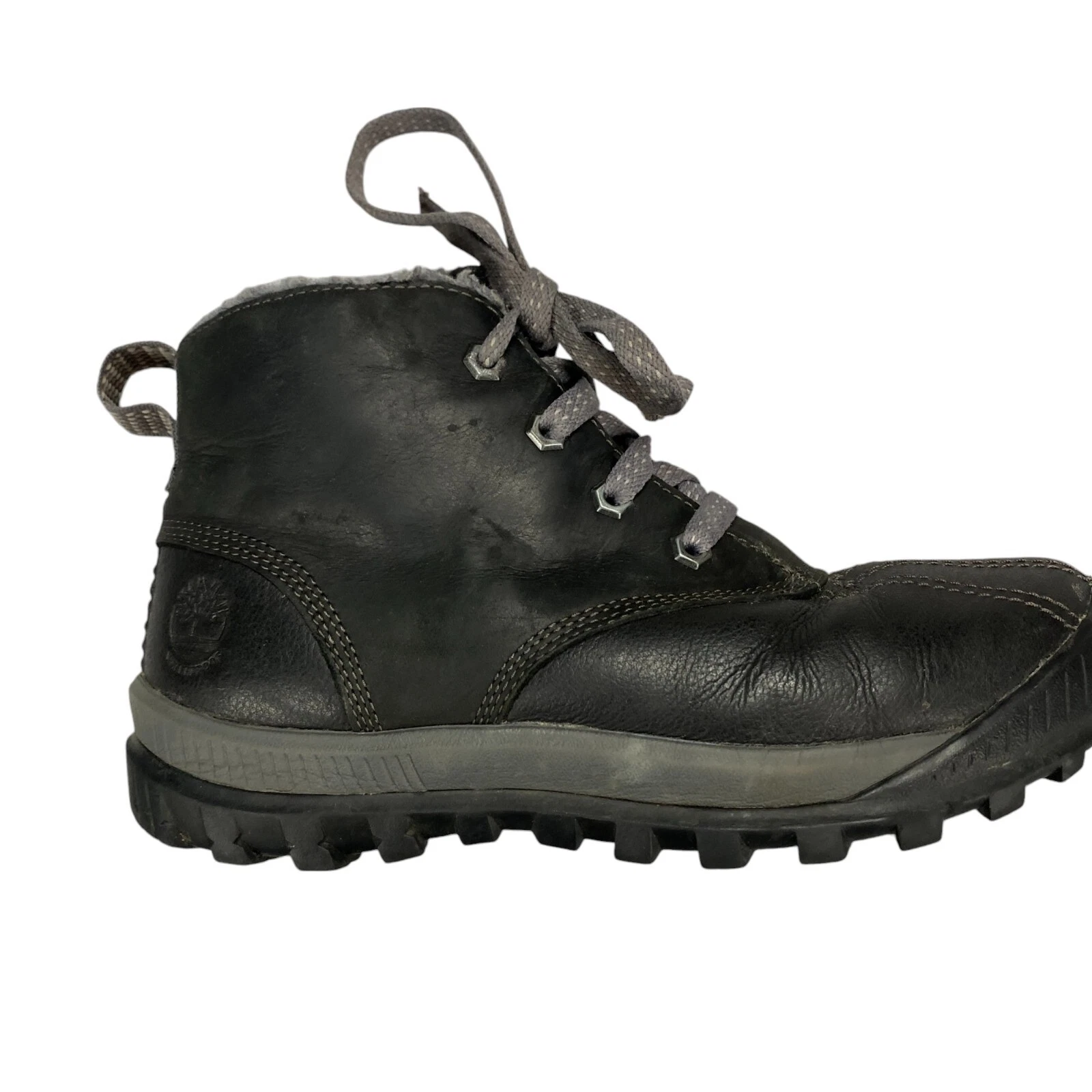 Stivali da combattimento Timberland MT Hayes da donna taglia 6 5 in pelle nera impermeabili A18KX