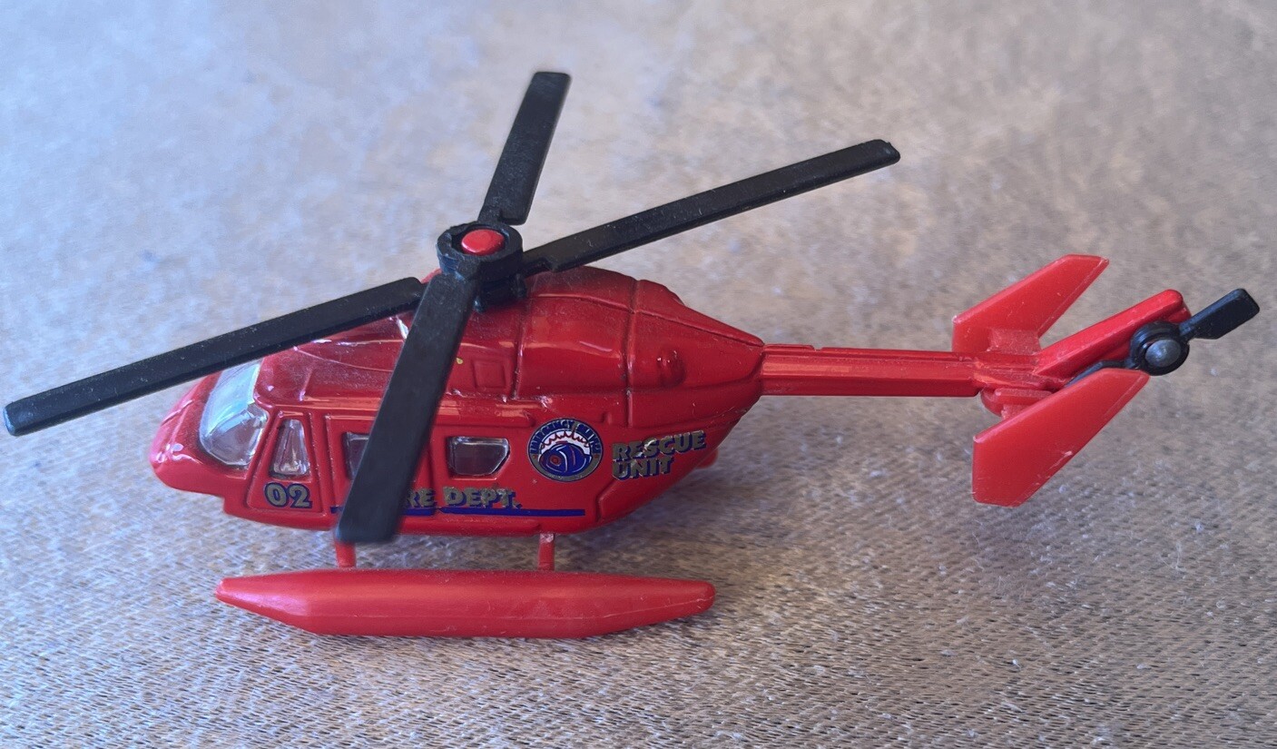 Vintage 1999 Fast Lane Red Helicopter Fire Dept. Rescue Unit