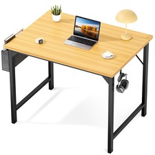 Wood Corner Computer Writing Desk with Storage Bag - 31'' Home Office Work Table