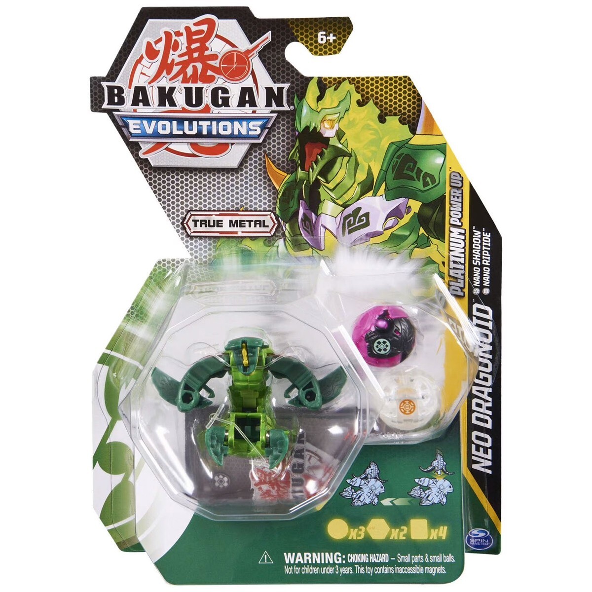 BAKUGAN Evolutions Neo Dragonoid True Metal Shadow & Riptide Platinum Power Pack