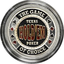 Casino Poker Table Poker Card Guard HOLD'EM Silver