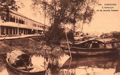 Old postcard VIET NAM - 58. CHOLON - L'Arroyo et la road bass