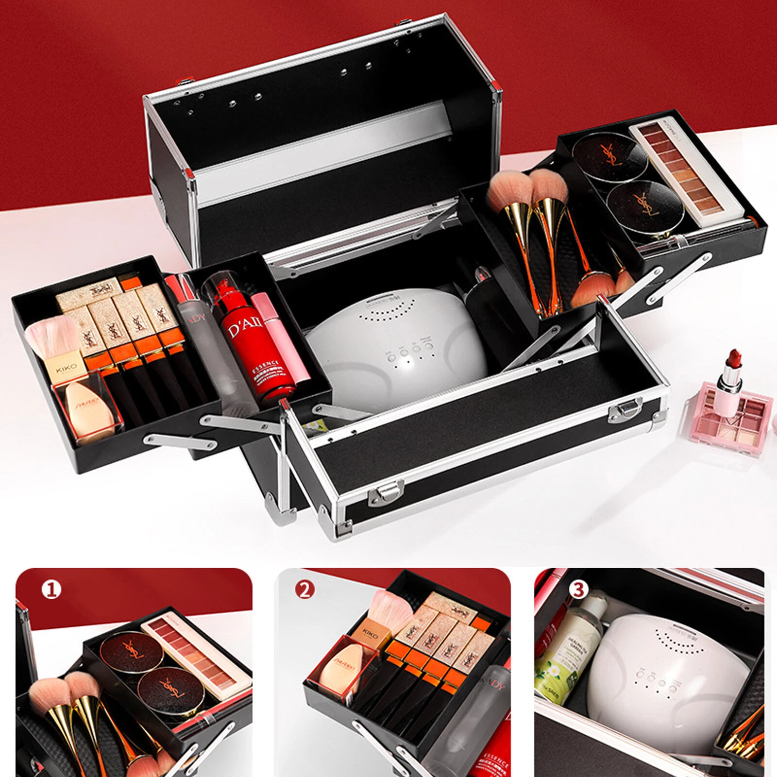 Multi-layer Manicure Cosmetics Storage Box Professional Makeup Organizer Case