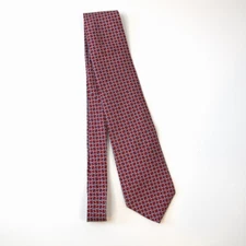 Brooks Brothers 346 Men's Silk Tie Red Geometric Print Necktie Made in USA