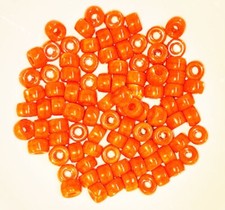 Czech Crow Beads- 9mm Glass - Orange Opaque 100/package 